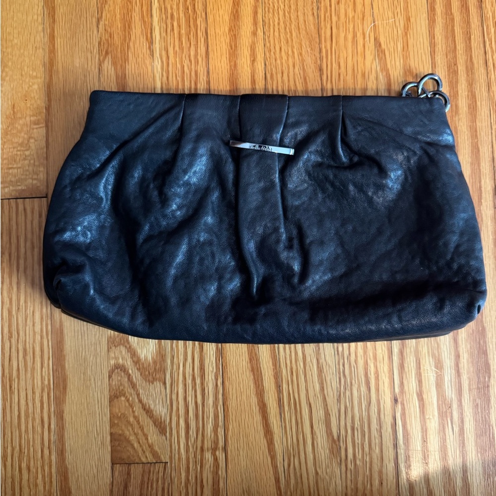 Stella and Dot Black Genuine Leather Clutch